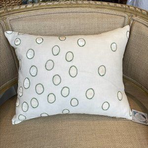 Grass Ovals Velvet Applique Pillow by Kevin O'brien Studio